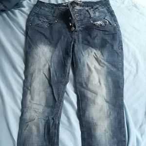Dark wash high waisted pants